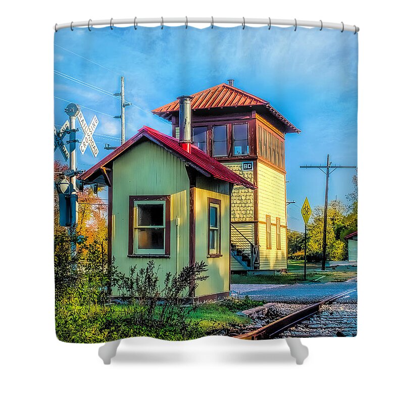 Train Shower Curtain featuring the photograph Cold Springs Station by Nick Zelinsky Jr