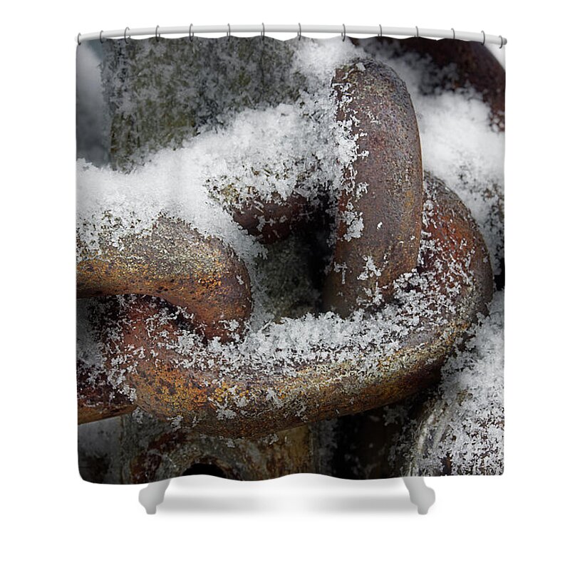 Chain Shower Curtain featuring the photograph Cold Steel by Mike Eingle