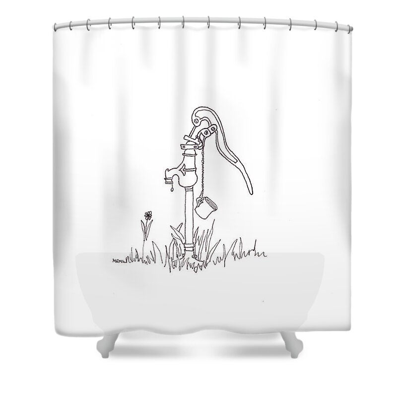 Stonefileld Shower Curtain featuring the drawing Cold Water by Mary Ellen Mueller Legault