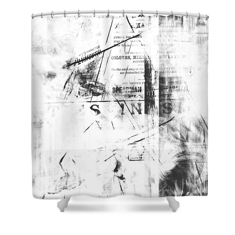 Abstract Shower Curtain featuring the digital art Collage 10 by Cathy Anderson