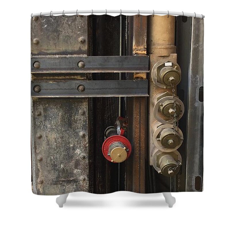 Exposed Standpipe Angle Iron Rough Shower Curtain featuring the photograph Collage Series 1-12 by J Doyne Miller