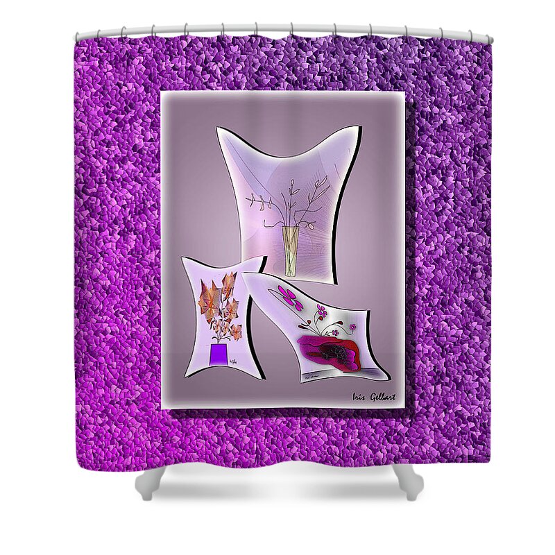 Collage Shower Curtain featuring the digital art Collage Series #6 by Iris Gelbart