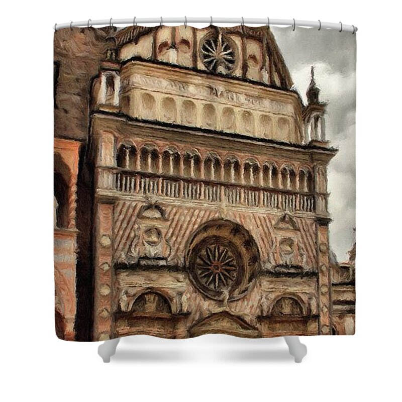 Chapel Shower Curtain featuring the painting Colleoni Chapel by Jeffrey Kolker