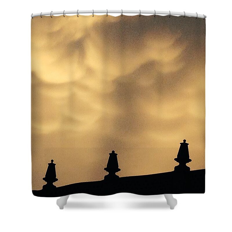 Kcmo Shower Curtain featuring the photograph Collides with Beauty by Michael Oceanofwisdom Bidwell