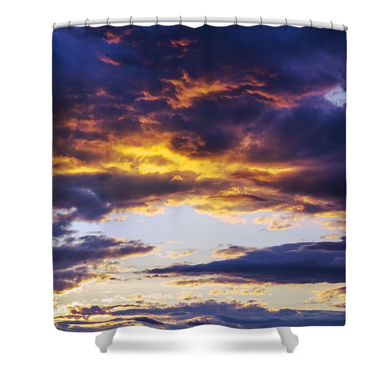 Maine Shower Curtain featuring the photograph Coloful Clouds by Alana Ranney