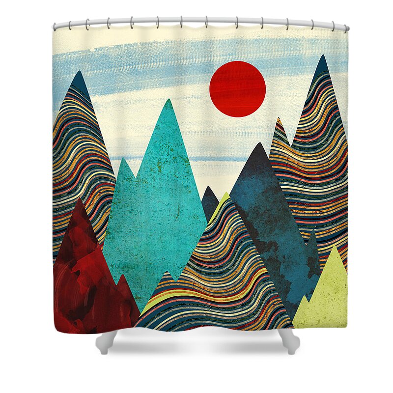 Color Shower Curtain featuring the digital art Color Peaks by Spacefrog Designs