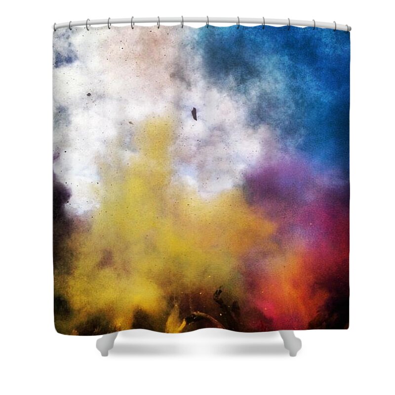 Color Shower Curtain featuring the photograph Color Run by Diana Rosales 