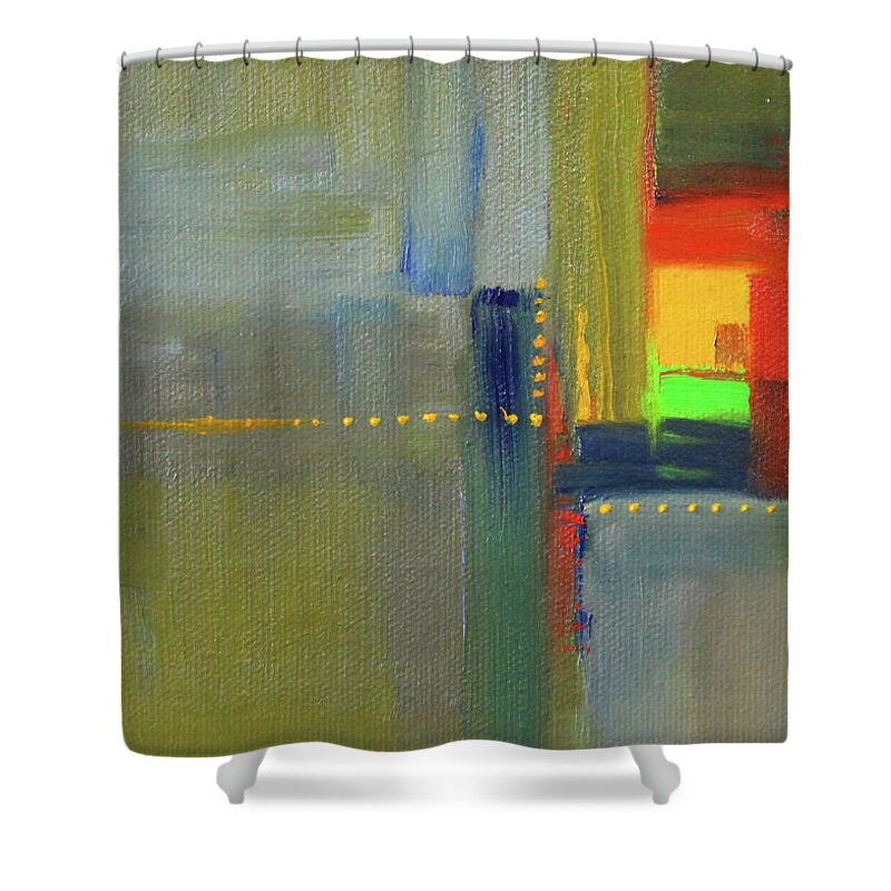 Color Field Abstract Painting Shower Curtain featuring the painting Color Window Abstract by Nancy Merkle