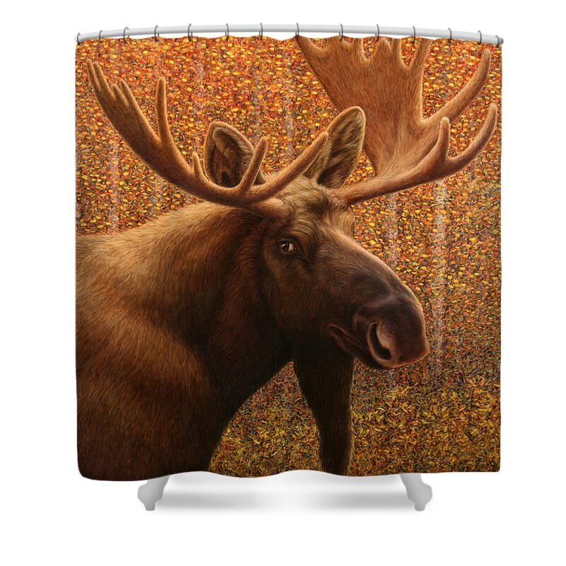 Moose Shower Curtain featuring the painting Colorado Moose by James W Johnson