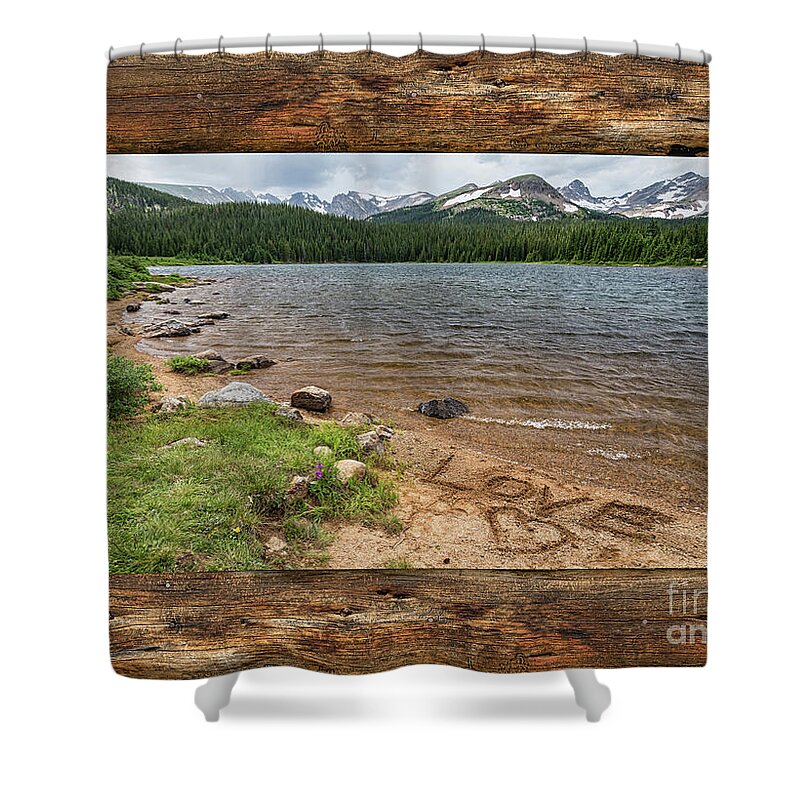 Windows Shower Curtain featuring the photograph Colorado Rocky Mountain Love Cabin Window View by James BO Insogna