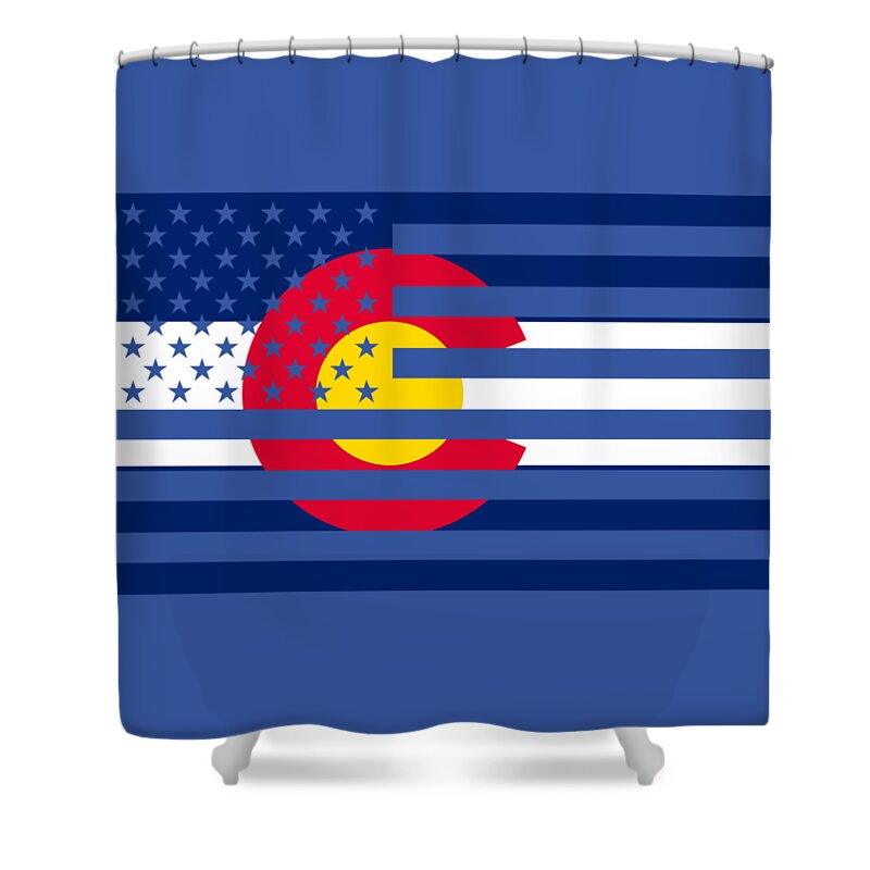 Colorado Shower Curtain featuring the digital art Colorado State Flag Graphic USA Styling by Garaga Designs