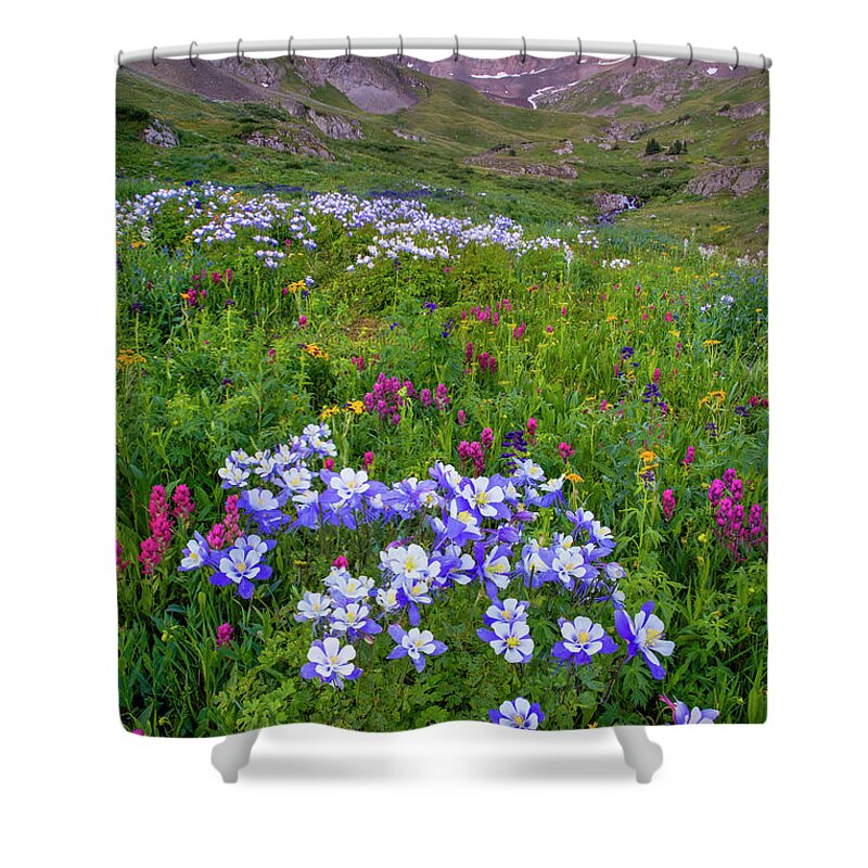 Colorado Shower Curtain featuring the photograph Colorado Sunrise - American Basin by Aaron Spong