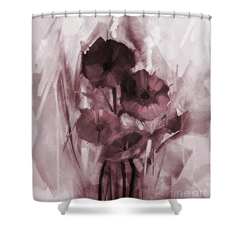 Flowers Shower Curtain featuring the painting Colored Flowers 9930 by Gull G