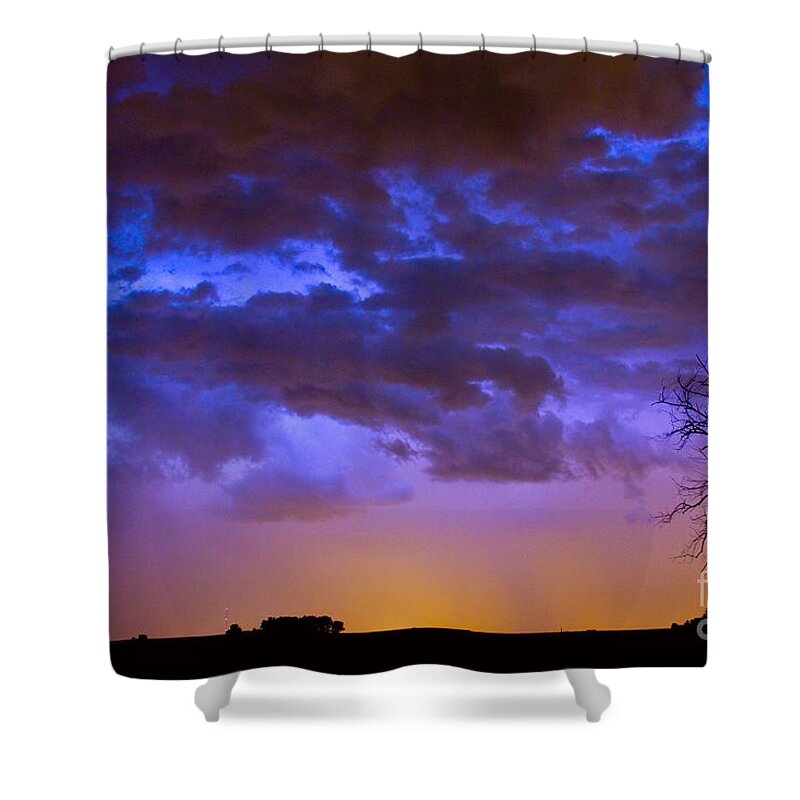 Bouldercounty Shower Curtain featuring the photograph Colorful Cloud to Cloud Lightning by James BO Insogna