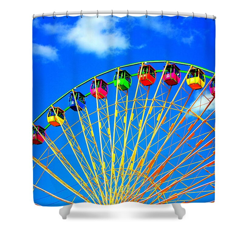 Ferris Wheel Shower Curtain featuring the photograph Colorful Ferris Wheel by Cynthia Guinn
