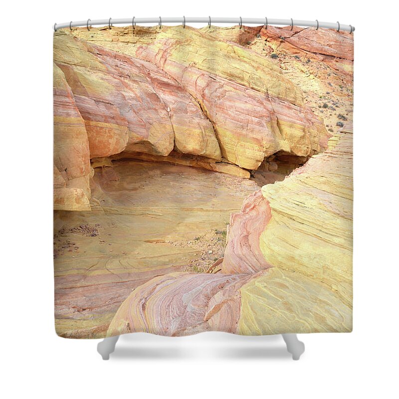Valley Of Fire State Park Shower Curtain featuring the photograph Colorful Hilltop in Valley of Fire by Ray Mathis