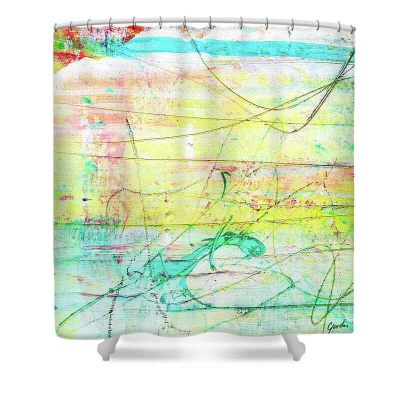 Abstract Shower Curtain featuring the painting Colorful Pastel Art - Mixed Media Abstract Painting by Modern Abstract
