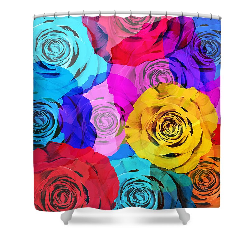 Affection Shower Curtain featuring the photograph Colorful Roses Design by Setsiri Silapasuwanchai