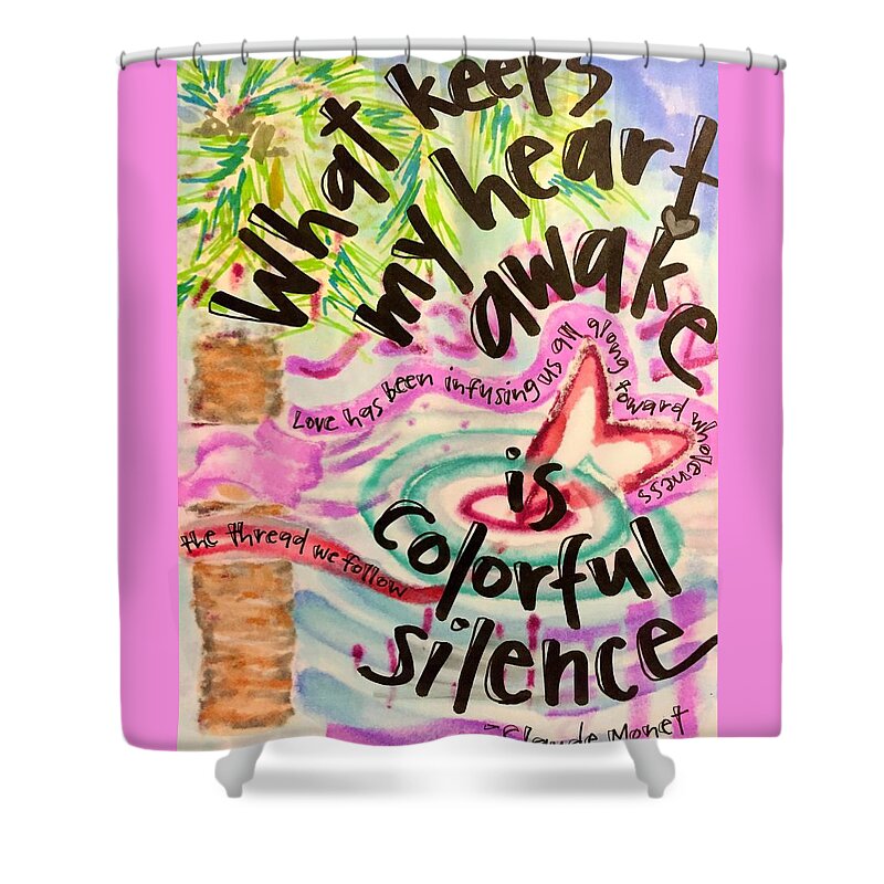 Heart Shower Curtain featuring the painting Colorful Silence by Vonda Drees