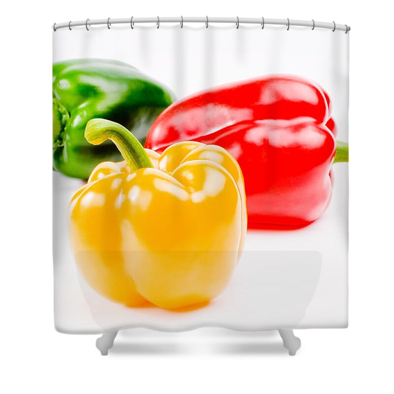 Asia Food Shower Curtain featuring the photograph Colorful Sweet Peppers by Setsiri Silapasuwanchai