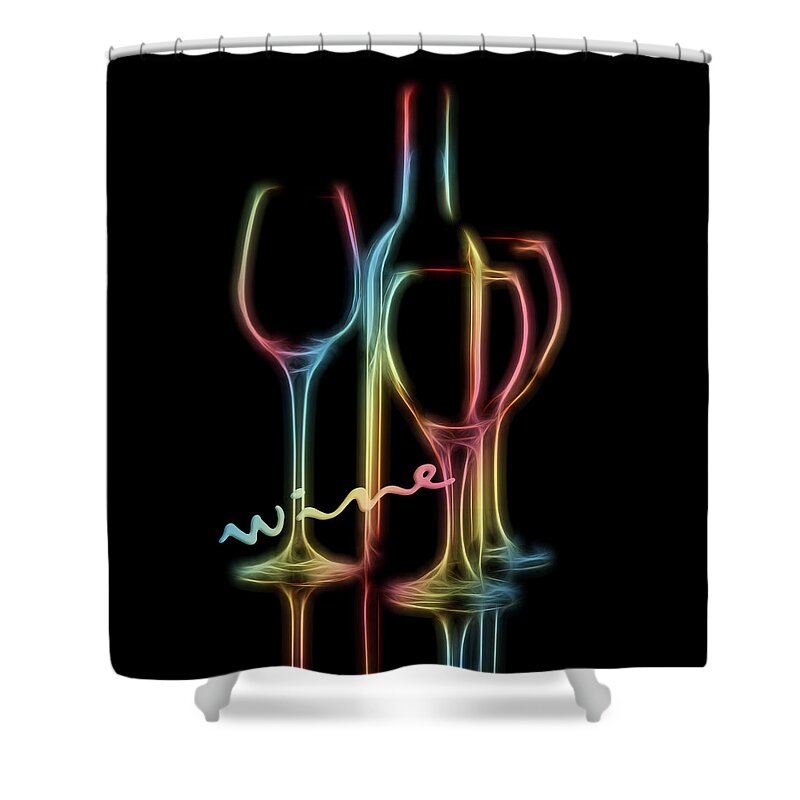 Alcohol Shower Curtain featuring the photograph Colorful Wine by Tom Mc Nemar