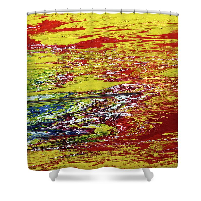 Fusionart Shower Curtain featuring the painting Colori Primari by Ralph White