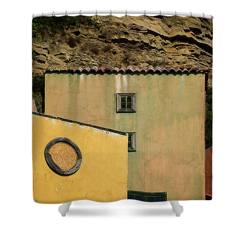 Enrico Pelos Shower Curtain featuring the photograph COLORS OF LIGURIA HOUSES - FACCIATE CASE COLORI di LIGURIA 2 - ALASSIO by Enrico Pelos