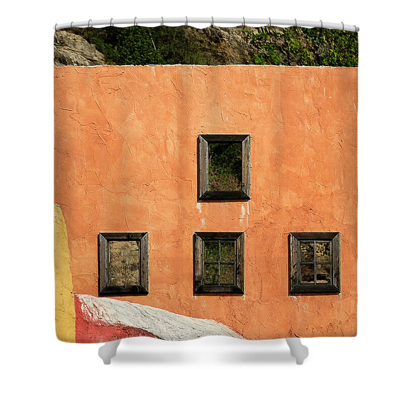 Enrico Pelos Shower Curtain featuring the photograph COLORS Of LIGURIA HOUSES 1 - ALASSIO by Enrico Pelos