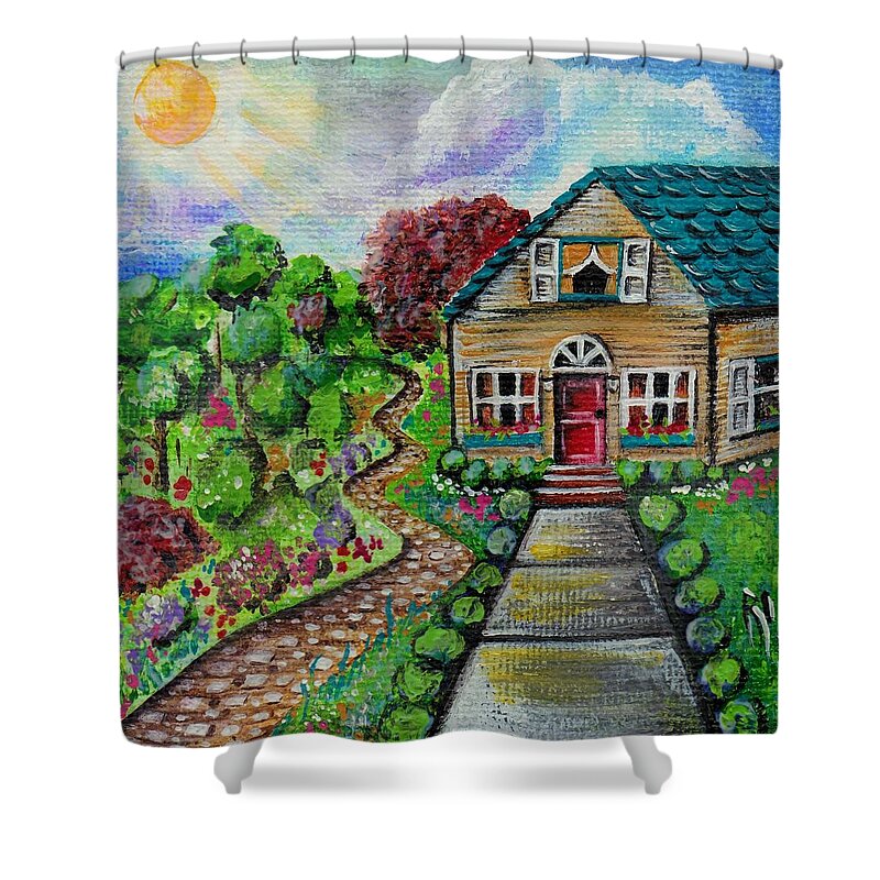 Shower Curtain featuring the painting Come over by Artist RiA