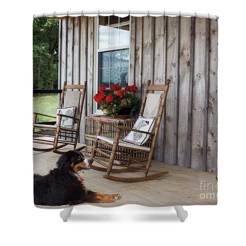 Country Shower Curtain featuring the photograph Come Sit A While by Barbara McMahon