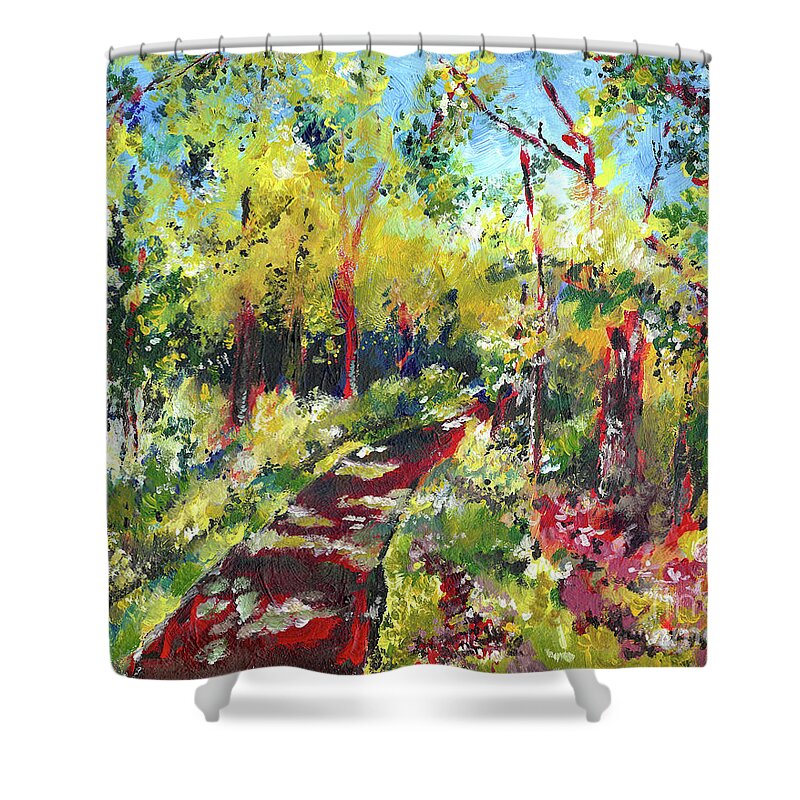Nature Shower Curtain featuring the painting Come With Me by Joseph A Langley