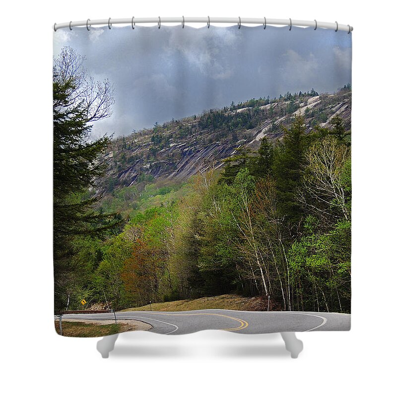 Welch And Dickey Mountains Shower Curtain featuring the photograph Comin Around the Bend in Campton New Hampshire by Nancy Griswold