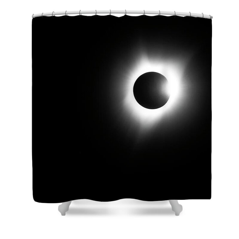 Total Solar Eclipse Shower Curtain featuring the photograph Coming Out of Darkness by JustJeffAz Photography
