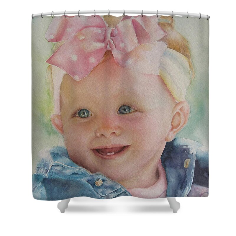 Portrait Shower Curtain featuring the painting Commissioned Toddler Portrait by Mary Beglau Wykes