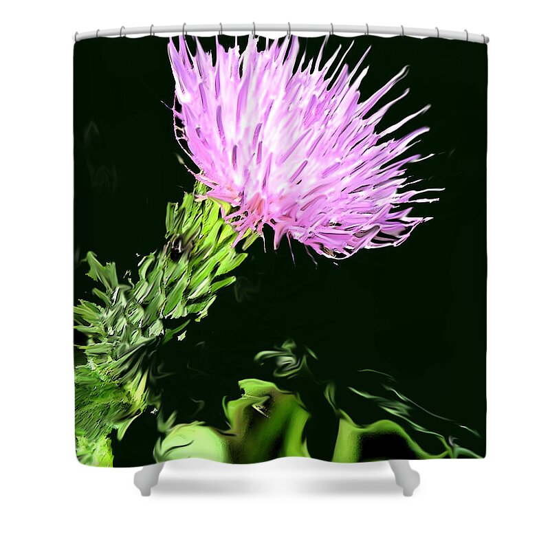 Weed Shower Curtain featuring the digital art Common Weed by Ian MacDonald