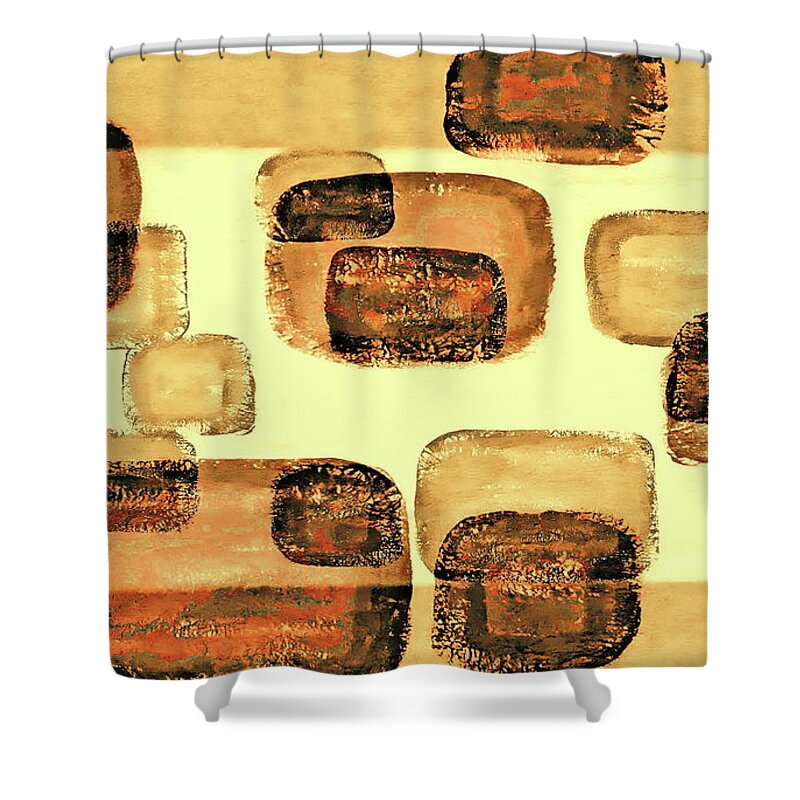 Mixed Media Abstract Shower Curtain featuring the mixed media Community 2 by Tim Richards