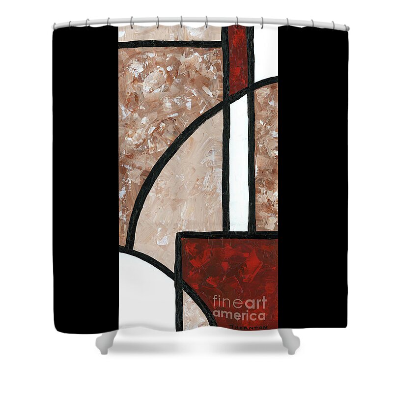 Abstract Shower Curtain featuring the painting Compartments 3 by Diane Thornton