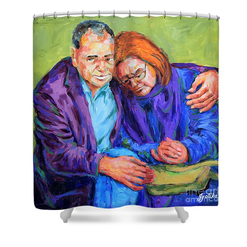  Shower Curtain featuring the painting Compassion by Jyotika Shroff