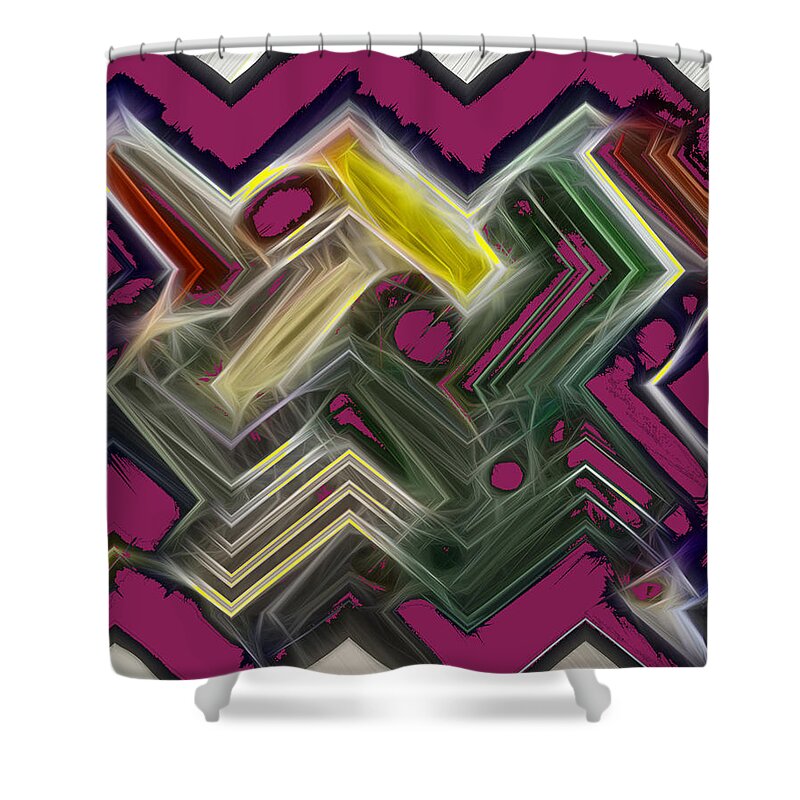 Abstract Shower Curtain featuring the digital art Computer 9 by John Saunders