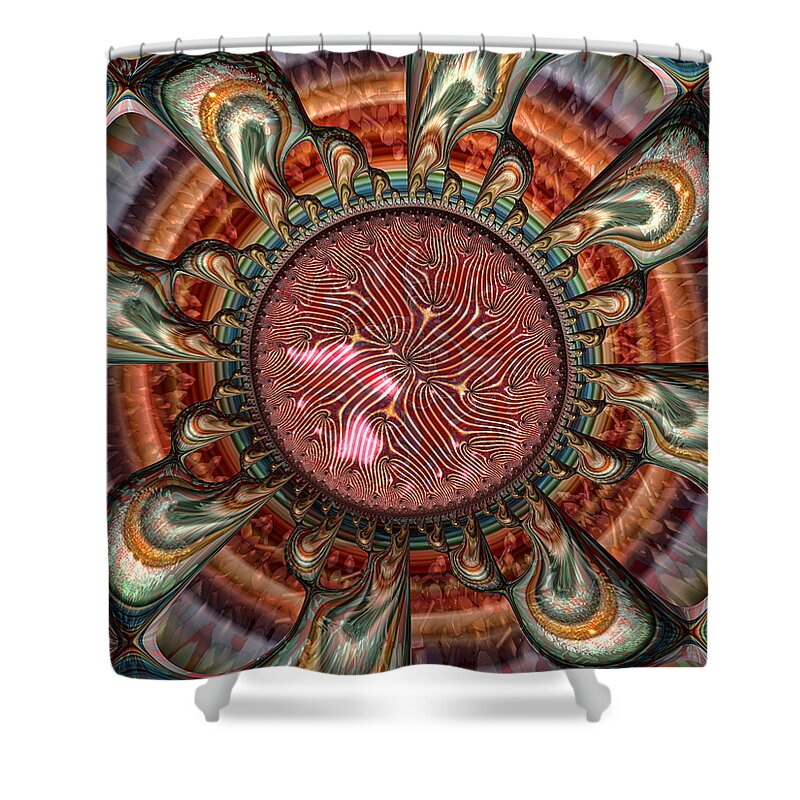 Abstract Shower Curtain featuring the digital art Conception by Manny Lorenzo