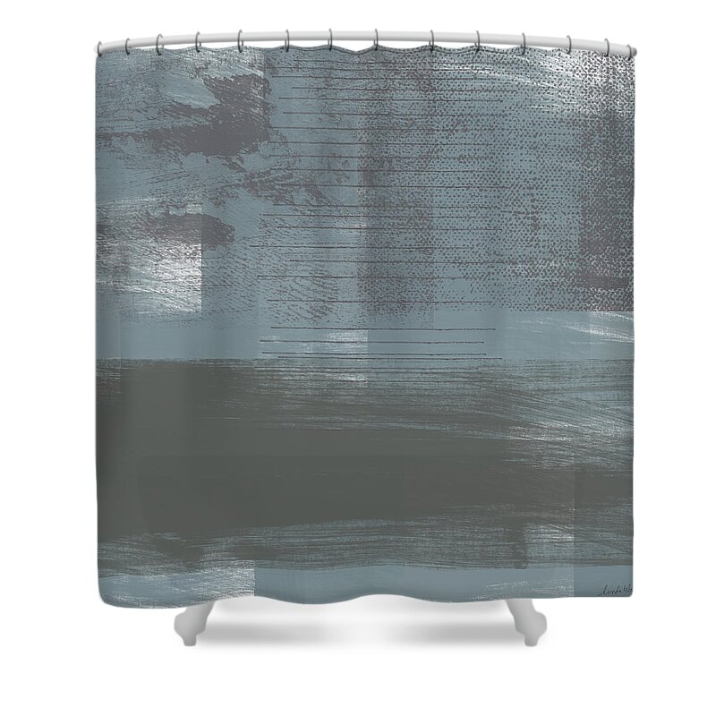 Concrete Shower Curtain featuring the painting Concrete 1- Contemporary Abstract Art by Linda Woods by Linda Woods