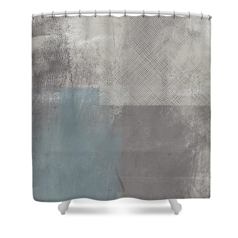 Concrete Shower Curtain featuring the painting Concrete 3- Contemporary Abstract art by Linda Woods by Linda Woods