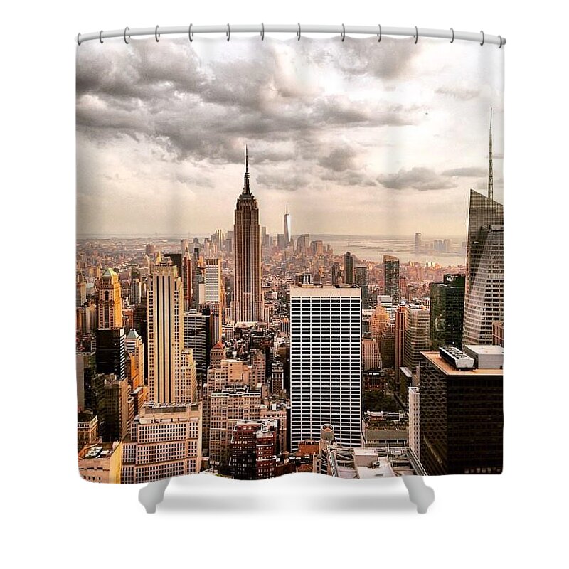 New York Shower Curtain featuring the painting Concrete Jungle by Craig Gilbraith