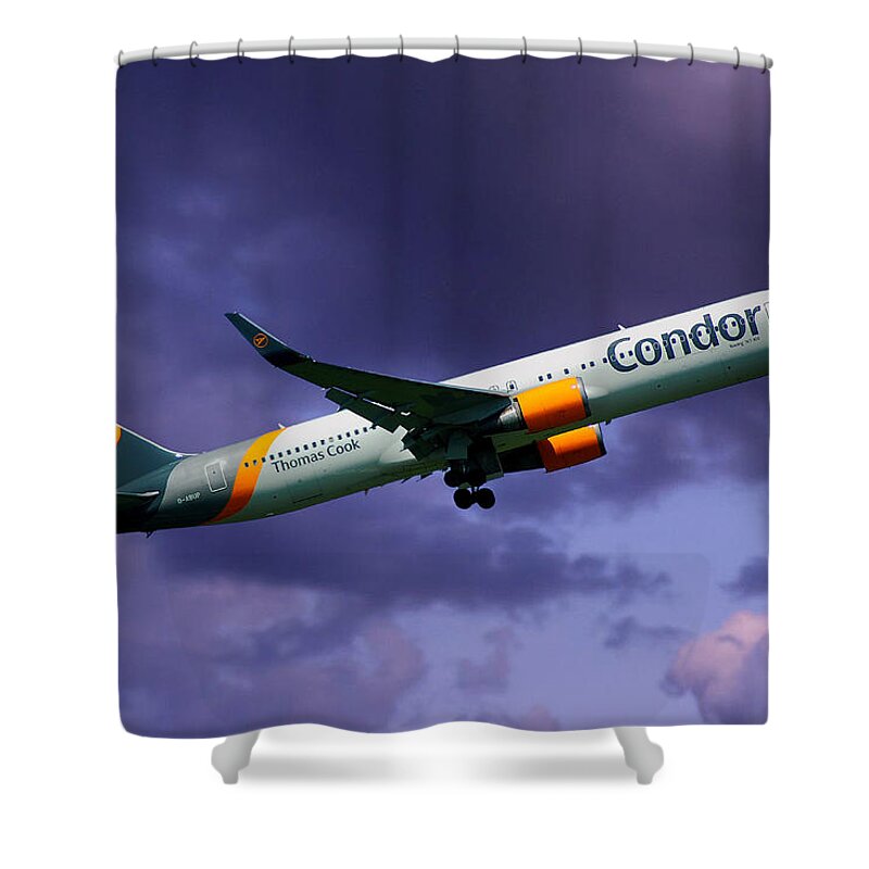 Condor Shower Curtain featuring the photograph Condor Boeing 767-3Q8 by Smart Aviation