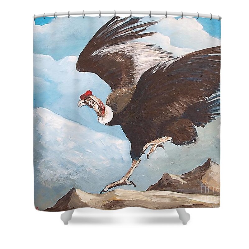 Condor Shower Curtain featuring the painting Condor by Jean Pierre Bergoeing