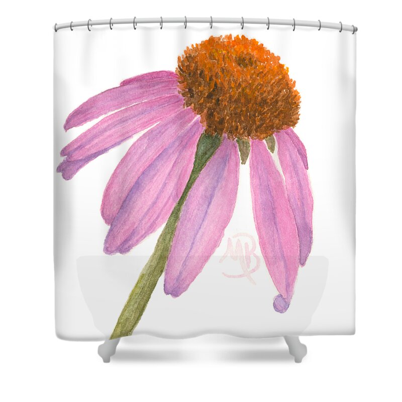 Flower Shower Curtain featuring the painting Coneflower by Monica Burnette