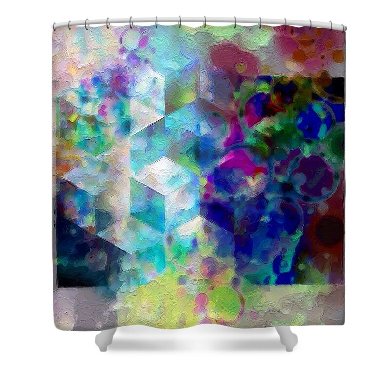 Abstract Shower Curtain featuring the photograph Confetti Magic by Rita Koivunen