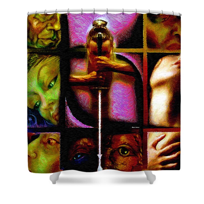 Rafael Salazar Shower Curtain featuring the digital art Conflicts by Rafael Salazar by Rafael Salazar