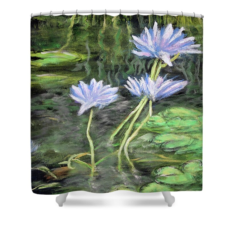 Flowers Shower Curtain featuring the painting Connections by Lyric Lucas