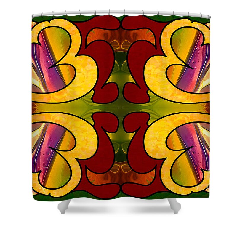 2015 Shower Curtain featuring the digital art Conscious Cooperations Abstract Art by Omashte by Omaste Witkowski